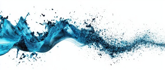 Obraz premium Abstract Blue Paint Splash on White Background Capturing Dynamic Movement and Energy