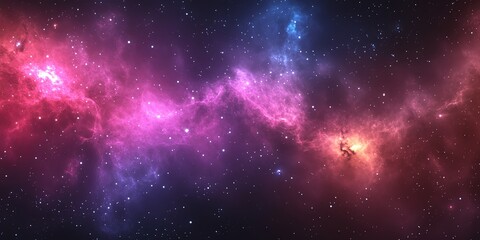 Naklejka premium Cosmic Nebula with Stars and Galaxies.