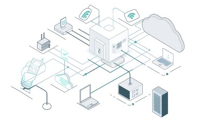 Obraz premium Network Architecture Illustration