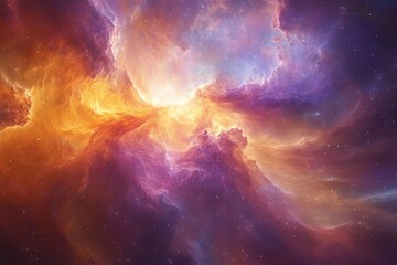 Fototapeta premium Cosmic Nebula with Vibrant Colors.
