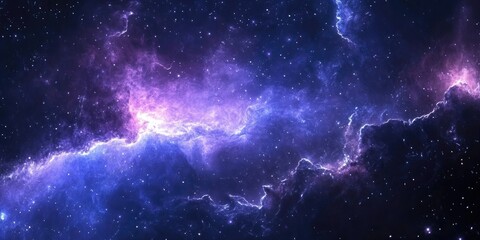 Fototapeta premium Cosmic nebula and galaxies in space, creating an abstract cosmic background.