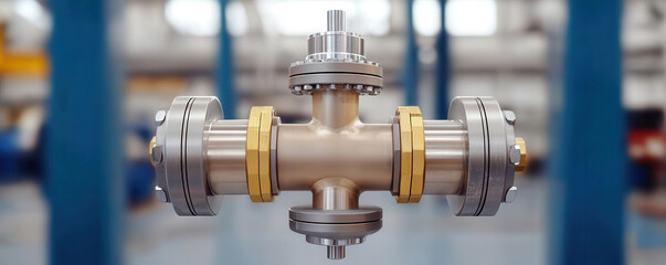 Fototapeta premium A detailed view of a double block and bleed valve system