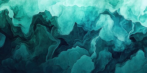 Abstract watercolor background in teal blue and green with a fluid, textured appearance.