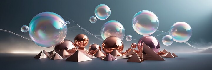 Abstract 3D Design: Vivid Colors and Geometric Precision Creating a Depth-Rich, Immersive Visual