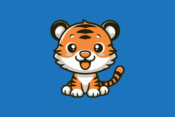 Tiger Roaring Vector Illustration Tiger in Motion Vector Design.