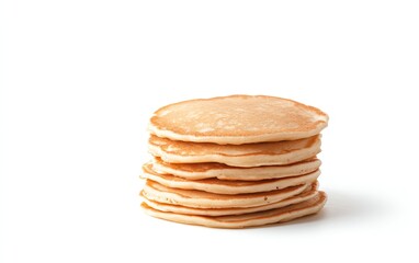 A delicious stack of fluffy pancakes, perfect for breakfast or brunch, ideal for food photography and culinary presentations.