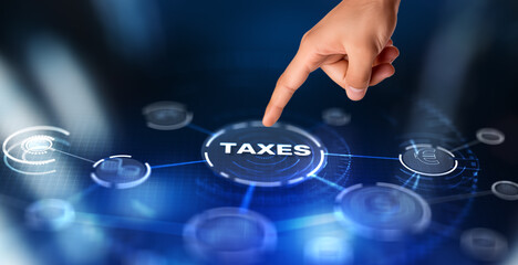 Taxes paid by individuals and corporations such as VAT. Finance and banking concept