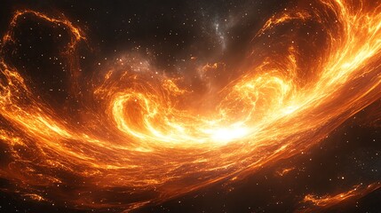 Obraz premium Fiery Abstract Background with Space Dust.