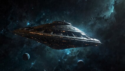 ufo flying over the sea