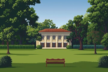 Obraz premium Eco-friendly exterior design of a modern Indian house.. Beautiful simple AI generated image