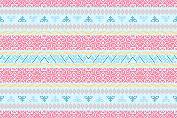 Abstract ethnic aztec geometric pattern design for background.American,mexican,indian,bohemian style.vector,illustration,fabric,clothing,carpet,textile,wrapping,batik,embroidery,knitwear,pixel art