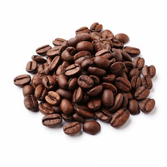 Fototapeta premium Roasted Coffee Beans Close Up Isolated on White Background