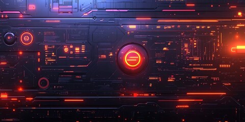 Fototapeta premium Futuristic Interface with Glowing Lines.
