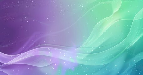 A smooth, flowing abstract design with purple and green hues, evoking a serene atmosphere.