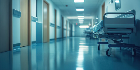 Obraz premium Muffled Screams of the Suffering - A hospital room filled with the sterile scent of antiseptic and the pained murmurs of the patients.