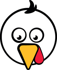 Thanksgiving turkey face. Thanksgiving day illustration vector