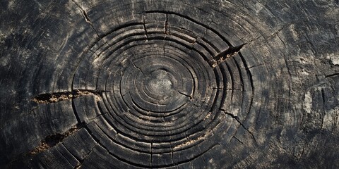 Fototapeta premium Warm gray texture of a tree stump, with detailed organic rings.