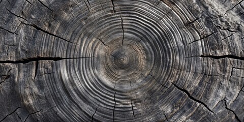Fototapeta premium Warm gray texture of a tree stump, with detailed organic rings.