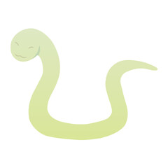 黄緑色のヘビのイラスト