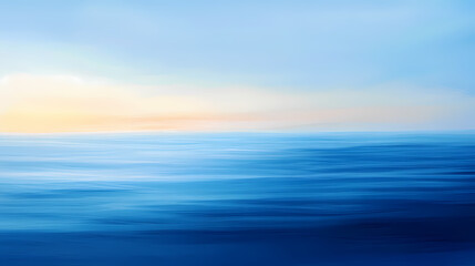 Obraz premium Abstract blue sky and sea, with a gradient from light to dark colors, creating an impressionistic effect. the horizon is blurred for depth. Impressionistic. Illustration