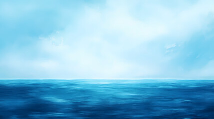 Obraz premium Abstract blue sky and sea, with a gradient from light to dark colors, creating an impressionistic effect. the horizon is blurred for depth. Impressionistic. Illustration