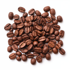 Naklejka premium Roasted Coffee Beans Isolated on White Background