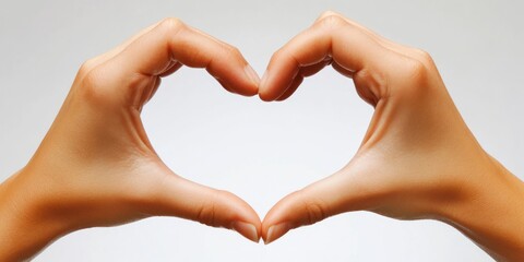Obraz premium A close-up of hands forming a heart shape.