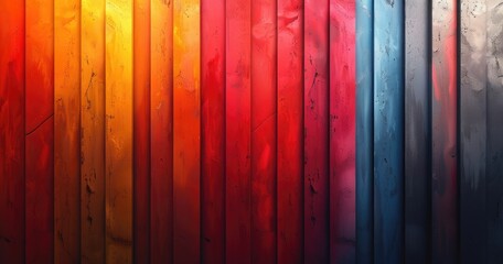 Obraz premium A vibrant abstract background with vertical stripes in various warm and cool colors.