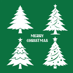 Christmas tree silhouette vector and illustration, Christmas trees vector