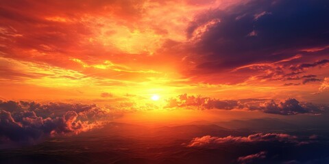 Fototapeta premium A stunning sunset sky offering a breathtaking natural view.