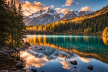 Obraz premium Beautiful lake in the mountains