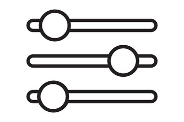 Filter control vector icon set in black color. Suitable for apps and website UI designs