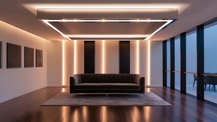 Modern House Interior: A Fusion of Clean Lines, Open Spaces, Sophisticated Minimalism, and...