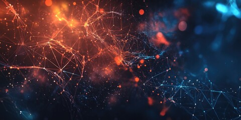 Plexus-style background template for science and technology-related presentations.