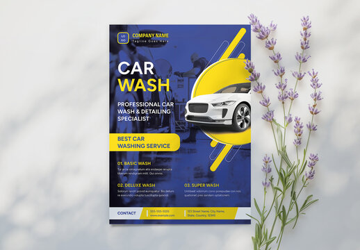 Cleaning Car Wash Flyer Design Template