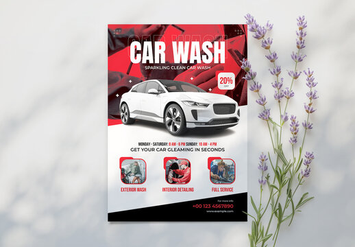 Cleaning Car Wash & Repair Service Flyer Template