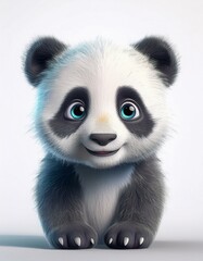 Obraz premium Panda baby isolated on white 