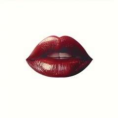Obraz premium Captivating Red Lips Hyper Glamour Portrait of Feminine Sensuality