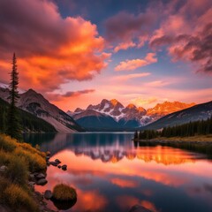 Sunset in the mountains.