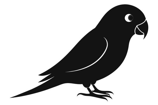 recommend clip art: lovebird silhouette black color vector art illustration