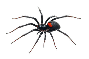 Black widow spider on transparent background