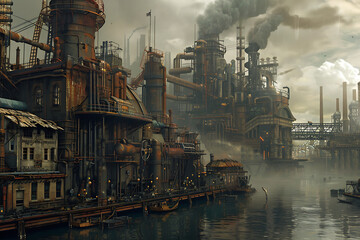 Fototapeta premium refinery at night
