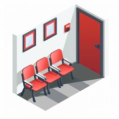 waiting room icon symbol isometric