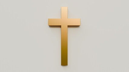 Gold cross symbol on white background. Christian crosses symbol isolated. Crucifixion of Jesus on a white background. Scripture.