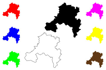 Saarbrucken district (Federal Republic of Germany, State of Saarland, Rural district) map vector illustration, scribble sketch Regionalverband Saarbruecken map
