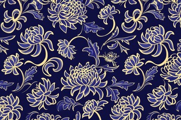 Kadupul Flower - Rare Sri Lankan Beauty Blooming Under Moonlight in Seamless Pattern Design.. Beautiful simple AI generated image