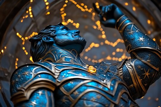 Star constellation, cosmic mythology, heroes in the sky depicts legendary figures immortalized in the stars