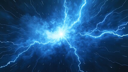 Chaotic Storm of Bright Blue Light Beams in Dark Cosmic Space