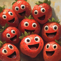 Fototapeta premium Happy Strawberries.