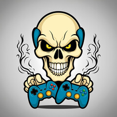 Fototapeta premium skull and crossbones logo isolated human skull design horror